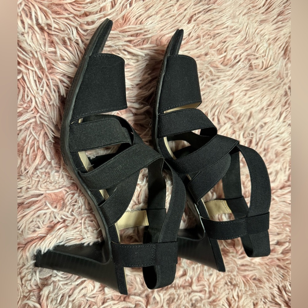 Black strappy heels